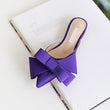 2018 spring and summer women&#39;s shoes Korean silk satin Pointed bow tie slippers Baotou flat heel sets semi slippers