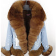 real fur women Short parka coat winter jacket real natural fox fur coat thick warm fur parkas