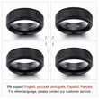 Personalized Engrave Name Rings for Men Black Stainless Steel Ring Fashion Male Jewelry Gift for Husbands (JewelOra RI103856)