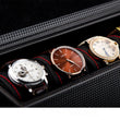 New 5 Slots Carbon Fibre Watch Box Organizer Black Watch Case Storage Men&#39;s Watch Display Gift Case