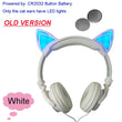 JINSERTA  Cat Ear headphones LED Ear headphone cat earphone Flashing Glowing Headset Gaming Earphones for Adult and Children