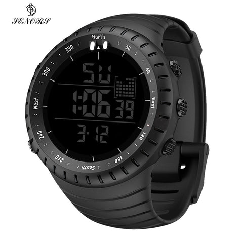 SENORS Outdoor Men Watches Sport Digital Woman Military Watch Male Watch Fashion Wristwatch Silicone Strap LED Clock