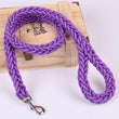 1.2M Length Large Dog Hand-knitted Leash Nylon Rope iron Buckle Pet Traction Rope For Big breed dogs Pet Traction Rope Golden