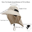 Summer Sun Hat Men Women Cotton Boonie Hat with Neck Flap Outdoor UV Protection Large Wide Brim Hiking Fishing Safari Bucket Hat