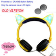 JINSERTA  Cat Ear headphones LED Ear headphone cat earphone Flashing Glowing Headset Gaming Earphones for Adult and Children