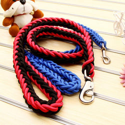 1.2M Length Large Dog Hand-knitted Leash Nylon Rope iron Buckle Pet Traction Rope For Big breed dogs Pet Traction Rope Golden