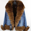 real fur women Short parka coat winter jacket real natural fox fur coat thick warm fur parkas