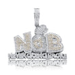 TOPGRILLZ Luxury Money Bag Pendant NEVERGOINGBROKE; Full Iced Out Micro Pave Cubic Zirconia Jewelry Hip Hop Punk Style For Men