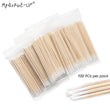 300 pcs Disposable Ultra-small Cotton Swab Brush Lint Free Micro Brushes Wood Cotton Eyelash Extension Glue Removing Tools