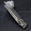 1PC Silver Men&#39;s Beard Shaping Template Stainless Steel Portable Carved Men Beard Oil Head Comb Men Hair Beard Trim Tool