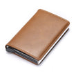 Customized Wallet Credit Card Holder Men Gifts Purse RFID Aluminium Box Bank Card Holder Vintage Leather Wallet with Money Clips