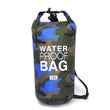 2/5/10/15L Outdoor Camouflage Waterproof Portable Rafting Diving Dry Bag Sack PVC Coated Swimming Bags for River Trekking