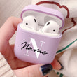 Custom Personalized Initial Name Combination For Airpods Case 1 2 Pro Silicone Soft Hard Earphone Pink Case For Give Girl Boy