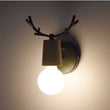 LED Antler Wall Lamp Iron Wooden Nordic Vintage Modern Bathroom Bedroom Living Room Bedside Stair Creative Home Lights E27 Black