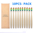 10PCS Colorful Natural Bamboo Toothbrush Set Soft Bristle Charcoal Teeth Whitening Bamboo Toothbrushes Soft Dental Oral Care