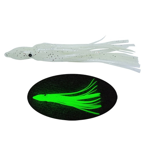 20-pieces Luminous Squid Skirts Soft Lure pesca 5cm/9cm/11cm Night Fishing Lure Octopus Glow Rubber Artificial Bait for Tuna Sai