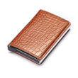 Customized Wallet Credit Card Holder Men Gifts Purse RFID Aluminium Box Bank Card Holder Vintage Leather Wallet with Money Clips