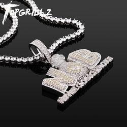 TOPGRILLZ Luxury Money Bag Pendant NEVERGOINGBROKE; Full Iced Out Micro Pave Cubic Zirconia Jewelry Hip Hop Punk Style For Men