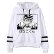 Anime Toilet Bound Hanako Kun Hoodies Women Kawaii Winter Warm Tops Cartoon Graphic Striped Hooded Sweatshirt Pullover Tops