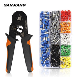 HSC8 6-4A ferrule Crimping Pliers 0.25-10MM² wire crimper tool Wire Stripper Hand Ferrule Crimp set Plier KIT With1200 Terminals