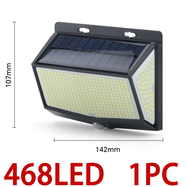 468 LED Solar Light Human Body Sensor 288 Solar Lamp IP65 Outdoor Light automatic adjust brightness Garden Street Light