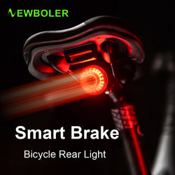 NEWBOLER Smart Bicycle induction Taillight Auto Start Stop Road Bike LED Light Waterproof Tail Light USB Cycling Back Rear Light