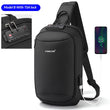 Lifetime Warranty Fashion Men High Quality Crossbody Bag Splashproof Chest Bag Anti-theft USB Charging Casual Chest Bag Male Bag