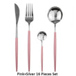 JANKNG Black Gold Cutlery Set Stainless Steel Dinnerware Set 16/24Pcs Kitchen Tableware Set Knife Fork Spoon Flatware Dinner Set