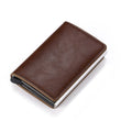 Customized Wallet Credit Card Holder Men Gifts Purse RFID Aluminium Box Bank Card Holder Vintage Leather Wallet with Money Clips