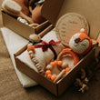 Baby Towel Newborn Bath Set Gifts Box Double Sided Cotton Blanket Wooden Rattle Brushs Bracelet Crochet Baby Bath Gifts Products