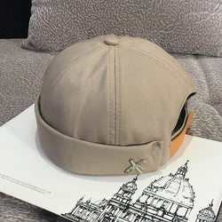 Vintage Dome Hat Mens Solid Color Velvet Beanies For Men Docker Sailor Crimping Brimless Skull Caps Casual Hip Hop Cap