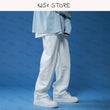 Straight Jeans Men White Loose Denim Trousers Neutral Jean Streetwear Casual Summer Pure Wide Jeans Man Women Pants Hip Hop Bagy