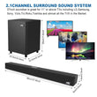 120W 2.1 TV Soundbar Home Theater Sound System Bluetooth Speaker Sound Bar Subwoofer Support Optical AUX Coaxial Speakers For TV