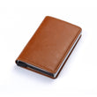 Customized Wallet Credit Card Holder Men Gifts Purse RFID Aluminium Box Bank Card Holder Vintage Leather Wallet with Money Clips