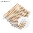 300 pcs Disposable Ultra-small Cotton Swab Brush Lint Free Micro Brushes Wood Cotton Eyelash Extension Glue Removing Tools