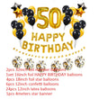 38pcs 32inch Happy 50 Birthday Foil Balloons Black Gold Latex Balloon Number 50th Years Old Party Decorations Man Woman Supplies