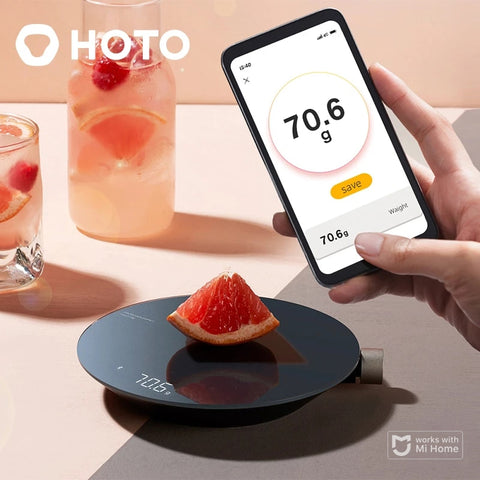 HOTO Smart Kitchen Scale, Bluetooth APP Electronic Scale, Mechanical Scale, Food Weighing Measuring Tool, LED Digital Display