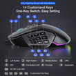 AULA H510 RGB Gaming Mouse 10000 DPI Side Buttons Marco Progrommable Egronomic 14 Wire Backlit Game Mice for Laptop