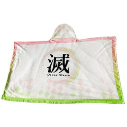 Anime Demon Slayer Kimetsu No Yaiba Blanket Cloak Cosplay Costume Kamado Nezuko Agatsuma Zenitsu Flannel Blanket Hoodie Shawl