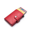 Customized Wallet Credit Card Holder Men Gifts Purse RFID Aluminium Box Bank Card Holder Vintage Leather Wallet with Money Clips