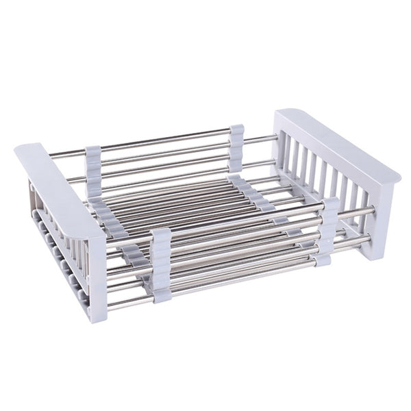 Kitchen Drain Rack Vegetable Fruit Dish Sponge Drainer Holder Basket Dinnerware Drying Shelf Stainless Steel Drainer Holder