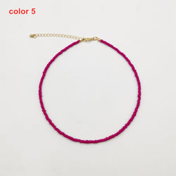 Handmade Seed Bead Choker Fashion Bohemian Colorful Beaded Short Collar Necklace For Women Beach Party Jewelry Gift