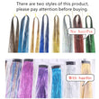 Sparkle Shiny Hair Tinsel Rainbow Silk Hair Extensions Dazzles Women Hippie for Braiding Headdress Long 100cm 120 Strands/bag