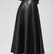 Celmia 2023 Autumn PU Leather Midi Skirts Women Elegant OL High Waist Party Skirt Fashion Office Lady Solid Jupe Street Faldas