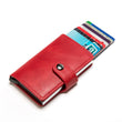 Customized Wallet Credit Card Holder Men Gifts Purse RFID Aluminium Box Bank Card Holder Vintage Leather Wallet with Money Clips