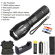 Portable Powerful LED Lamp XML-T6  Flashlight Linterna Torch Uses 18650 Chargeable Battery Outdoor Camping Tactics Flash Light