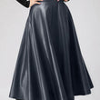 Celmia 2023 Autumn PU Leather Midi Skirts Women Elegant OL High Waist Party Skirt Fashion Office Lady Solid Jupe Street Faldas