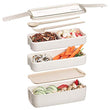 3 Layers Lunch Box Microwavable Japanese Bento Food Container Eco-Friendly Wheat Straw 900ml Lunchbox