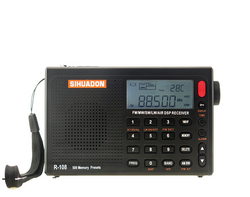 SIHUADON R-108 Radio FM Stereo Digital Portable Radio AM SW Air Radio Receiver Alarm Function Display Clock Temperature Speaker