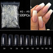 RIKONKA 100/500pcs/Bag False Ballerina Natural/Transparent Coffin Fake Nails Manicure Nails for Extension&amp;Protection Nail Art